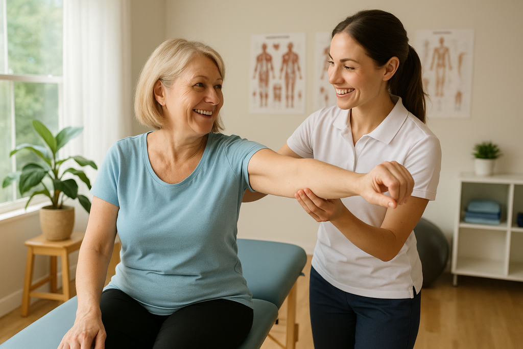 Patient receiving physiotherapy care at PrimeWest Physiotherapy